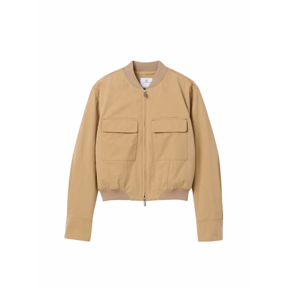 Gap Victoria Beckham Khaki Tan Bomber Jacket Utility Full Zip NWT XS